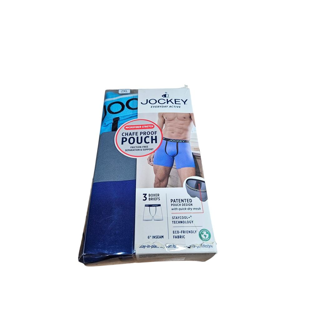 Jockey Everyday Active Boxer Briefs Blue Gray Size 2XL 6" Inseam